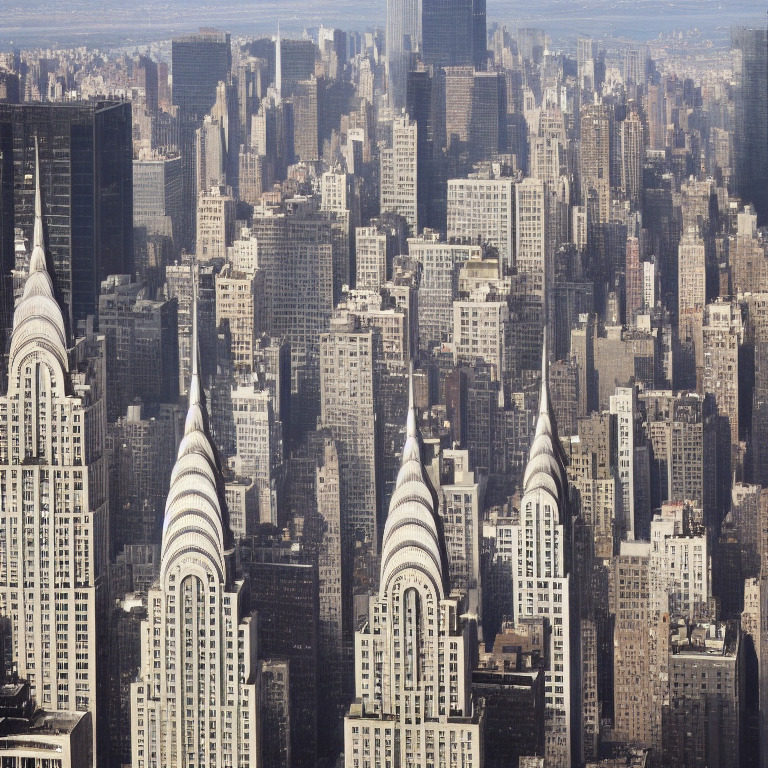 New york with many Chrysler buildings