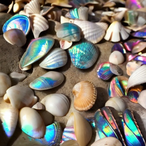 pile of iridescent sea shell